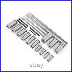22pcs Keyway Broach Set Cutter+ Collared Bushing+ Shim Steel Metal Process Tool