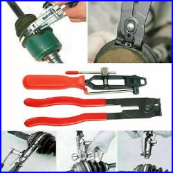 2pcs Auto CV Joint Boot Clamps Pliers With Cutter Ear Type Banding Tool Set New