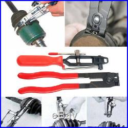 2pcs Auto Cv Joint Boot Clamps Pliers With Cutter Ear Type Banding Tool Set