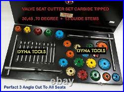 3 Angle Cut Valve Seat Cutter Set Carbide Tipped Performance Head Job