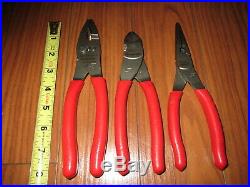 3 Pair Snapon Tools Plier Set Hcp48acf Pliers, 87acf Side Cutters, 196acf Needle