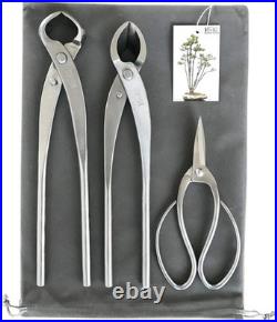 3-Piece Bonsai Tool Set, 11inch Concave Cutter, 11.5inch Knob Cutter, 7.5inch Bo