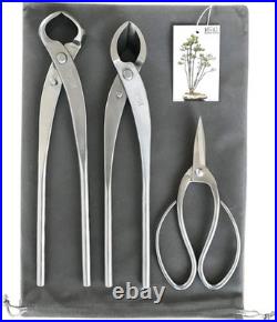 3-Piece Bonsai Tool Set, 11inch Concave Cutter, 11.5inch Knob Cutter, 7.5inch Bo