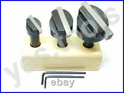 3 Piece Engineers Fly Cutter Set With HSS Tool Bits 1/2 Shank + Stand UK Stock