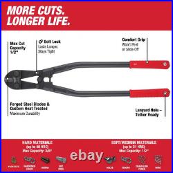 30 In. Bolt Cutter with 1/2 In. Max Cut Capacity With 18 In. Bolt Cutter with 3/8