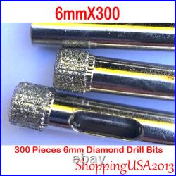 300Pcs 6mm Diamond Coated Drill Bit Set Hole Saw Cutter Metal Tool Glass Tile
