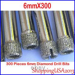 300Pcs 6mm Diamond Coated Drill Bit Set Hole Saw Cutter Metal Tool Glass Tile