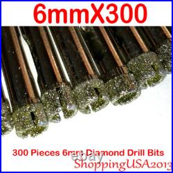 300Pcs 6mm Diamond Coated Drill Bit Set Hole Saw Cutter Metal Tool Glass Tile
