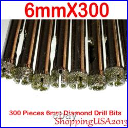 300Pcs 6mm Diamond Coated Drill Bit Set Hole Saw Cutter Metal Tool Glass Tile