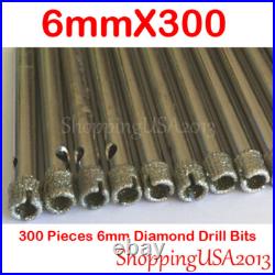 300Pcs 6mm Diamond Coated Drill Bit Set Hole Saw Cutter Metal Tool Glass Tile