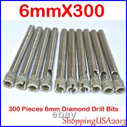 300Pcs 6mm Diamond Coated Drill Bit Set Hole Saw Cutter Metal Tool Glass Tile