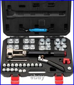 33PCS Hydraulic Flaring Tool Set 45° for 3/16 1/2 Tube with Cutter & Deburrer