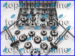 34x VALVE SEAT CUTTER SET HIGH CARBON STEEL 21 CTR + 8 STEMS + 2 ARBOR + 2 RODS