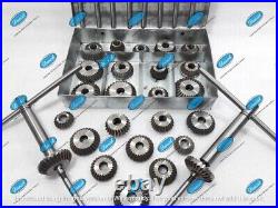 34x VALVE SEAT CUTTER SET HIGH CARBON STEEL 21 CTR + 8 STEMS + 2 ARBOR + 2 RODS