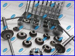 34x VALVE SEAT CUTTER SET HIGH CARBON STEEL 21 CTR + 8 STEMS + 2 ARBOR + 2 RODS