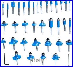 35Pc Tungsten Carbide Tip Router Bits 1/4'' Shank Woodworking Cutter Tool Set US