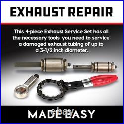 4 Pc Tailpipe Expanders & Cutter Set, Nut Splitter Tool, Automotive Repair Kit