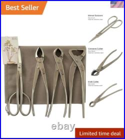 4-Piece Bonsai Tool Set, Concave Cutter, Knob Cutter, Trunk Splitter, Bonsai Scis