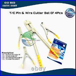 4 Pin & Wire Cutter Set T/c Jaw Orthopedic Surgical Pliers Veterinary Special OM