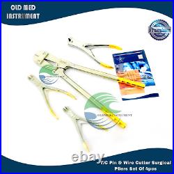 4 Pin & Wire Cutter Set T/c Jaw Orthopedic Surgical Pliers Veterinary Special OM