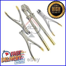 4 TC Pin Wire Cutter Set Tungsten Carbide Jaw Orthopedic Surgical Pliers Set