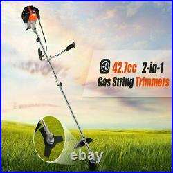 42.7CC Straight Shaft-String Trimmer Gas Power Weed Eater Brush&Cutter-Tool Hot