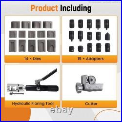 45 Steel Flaring Tool Set Brake Fuel Line 45° Dies Hydraulic Tube Cutter