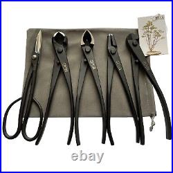 5-Piece Bonsai Tool Set, Knob Cutter, Concave Cutter, Wire Cutter, Jin Pliers, Bon