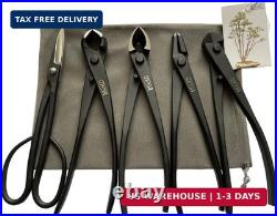 5-Piece Bonsai Tool Set, Knob Cutter, Concave Cutter, Wire Cutter, Jin Pliers, Bonsai