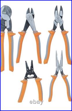 5 Piece Orange Insulated Tool Set Pliers Screwdrivers Wire Strippers 1000V Rated