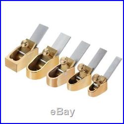 5 Piece Woodworking Plane Cutter Set Curved Sole Metal Copper Luthier Tool X2X5
