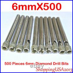 500X 6mm Diamond Coated Drill Bits Set Hole Saw Cutter Tool Glass Marble Ceramic