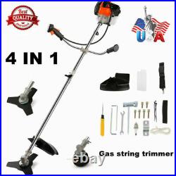 52cc 2-in-1 Straight Shaft-string Trimmer Gas Power Weed Eater Brush&cutter-tool