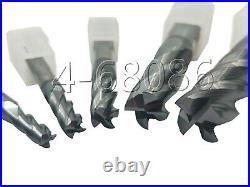 5PC HRC65° 5mm+6+8+12+14mm 4Flute Milling cutter Set End mill turning tool