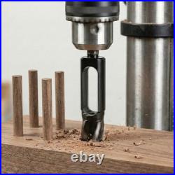 5Pcs HCS Wood Plug Hole Cutter 3/8'' -1'' Cutting Set Dowel Maker Tool Hex Shank