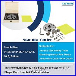 5mm to 31mm Star disc Cutter Set of 10 Punches for Disc Cutter Disk Cutter 5mm to 31mm Star disc Cutter Set of 10 Punches for Disc Cutter Disk Cutter