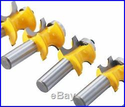 5pcs Bullnose Router Bit Set Tungsten Carbide Cutters 1/2 Shank Cutting Tool