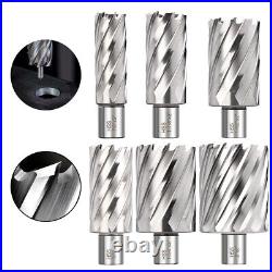 6 PCS Annular Cutter Set HSS Magnetic Drill Bits 3/4'' Weldon Shank 2 Depth