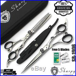 6 Pet Hair Scissors Set Dog Grooming Cutting & Thinning Shears Comb Tool Cutter
