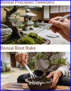 6-Piece Bonsai Tool Set Concave Cutter, Knob Cutter, Pruning Shears, Trunk Spl