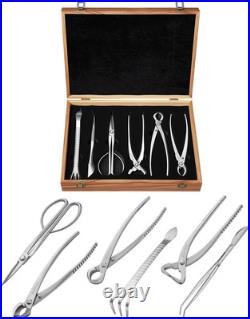 6-Piece Bonsai Tool Set Concave Cutter, Knob Cutter, Pruning Shears, Trunk Spl