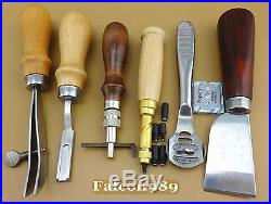 60 Pcs Leather Craft Hand Sewing Tool Kit Set Groover Beveler Punch Cutter Awl