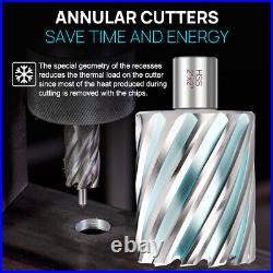 6Pcs Annular Cutter Set Weldon Shank 3/4 Cutting Depth 2 Mag Drill Bits Kit