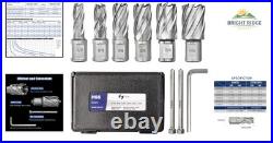 6pcs High Speed Steel Annular Cutter Set with 1 Cutting Depth & Pilot Pins