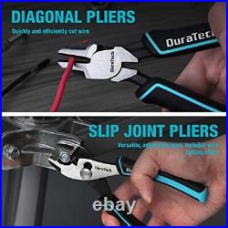 7-Piece Pliers Set & Battery Cable Lug Crimping Tool with Wire Cutter