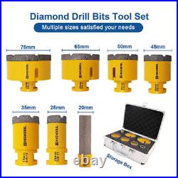 7pcs/box Diamond Drill Bit Set Cut Marble Stone Core Bits Hole Saw Cutter Tool