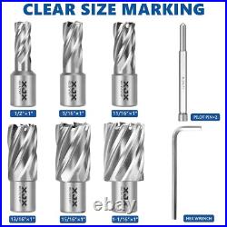 8-Piece Annular Cutter Set with 3/4 Inch Weldon Shank for Precision Cutting