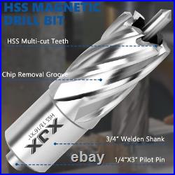 8-Piece Annular Cutter Set with 3/4 Inch Weldon Shank for Precision Cutting