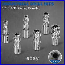 8-Piece Annular Cutter Set with 3/4 Inch Weldon Shank for Precision Cutting