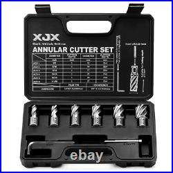 8-Piece Annular Cutter Set with 3/4 Inch Weldon Shank for Precision Cutting
